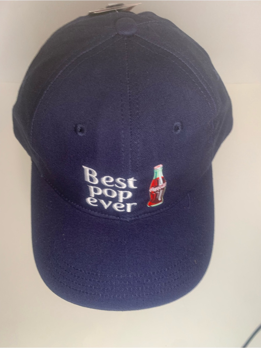Coca-Cola Best Pop Ever Navy Blue Adjustable Baseball Cap Hat NWT